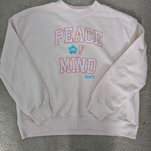 Levi's Peach Crew Neck Sweater with Peace Graphic